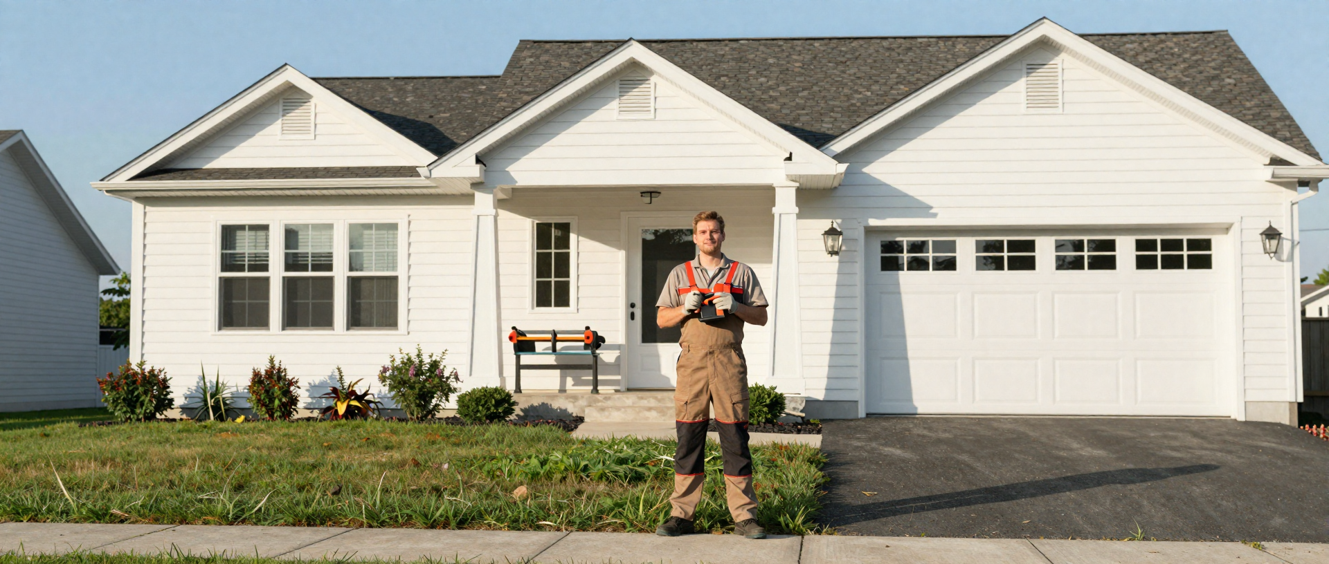 Professional electrician on a residential property in Holley, NY
